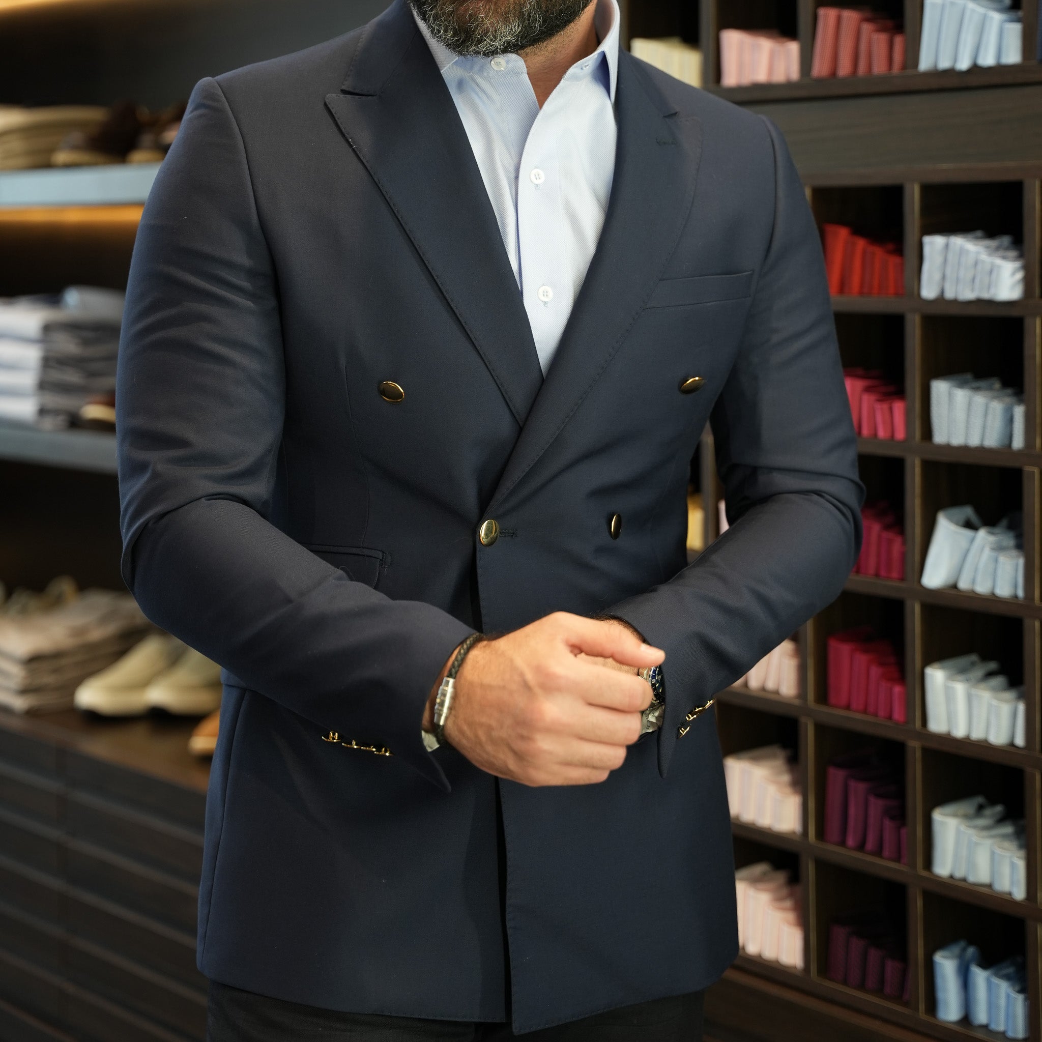 Blazer Transpassado Marinho - Mrsuits