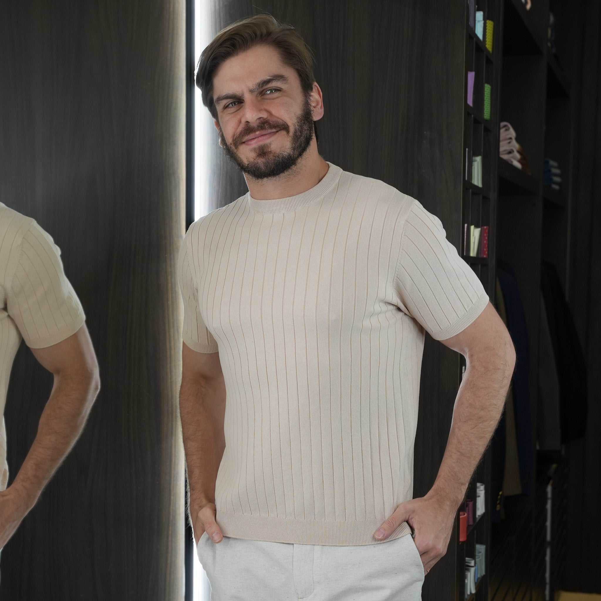 Camiseta em Tricot Canelada - Mrsuits